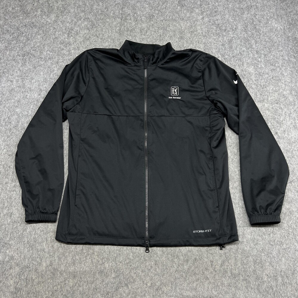 Nike Jacket Mens Large Black TPC San Antonio Golf Storm-FIT Windbreaker Victory